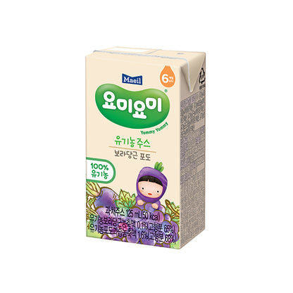 [Maeil] Organic Vegetable & Fruit Juice (Carrot & Grape) 125ml x 4packs  요미요미 유기농 주스