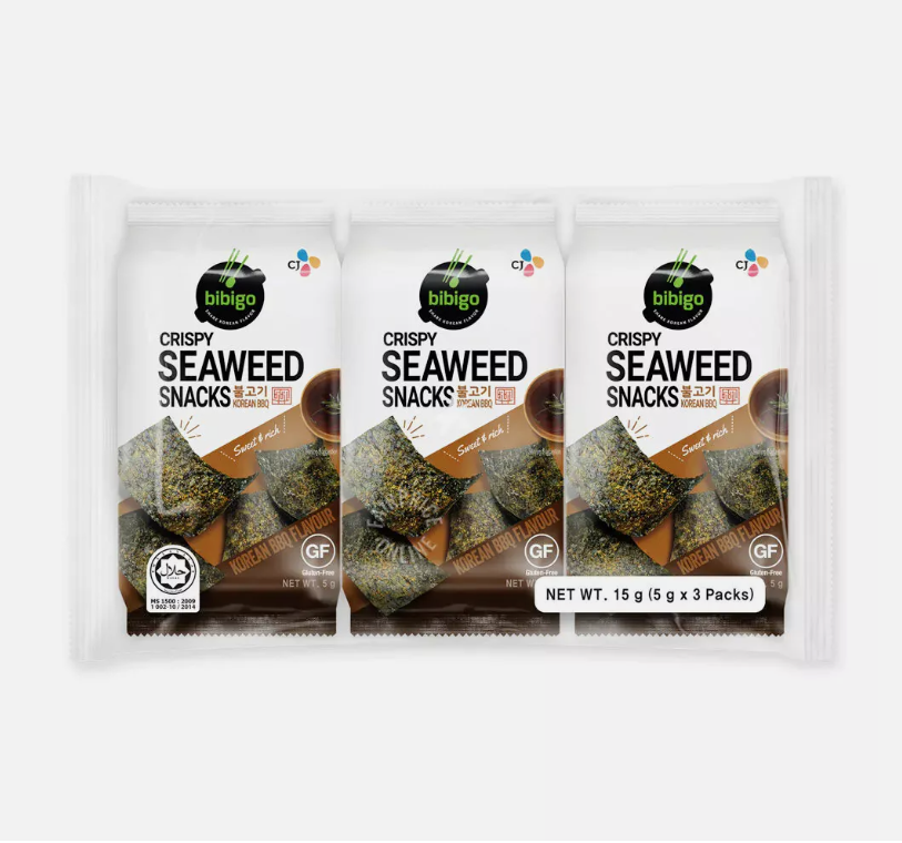 [CJ Bibigo] Crispy Seaweed Snacks (BBQ/Sesame/Wasabi) 5gx3  비비고 스낵김