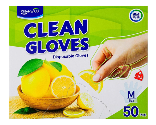 [Cleanwrap] Clean Gloves Disposable Gloves 23.5x 28x50P (M) 크린랩 크린 장갑