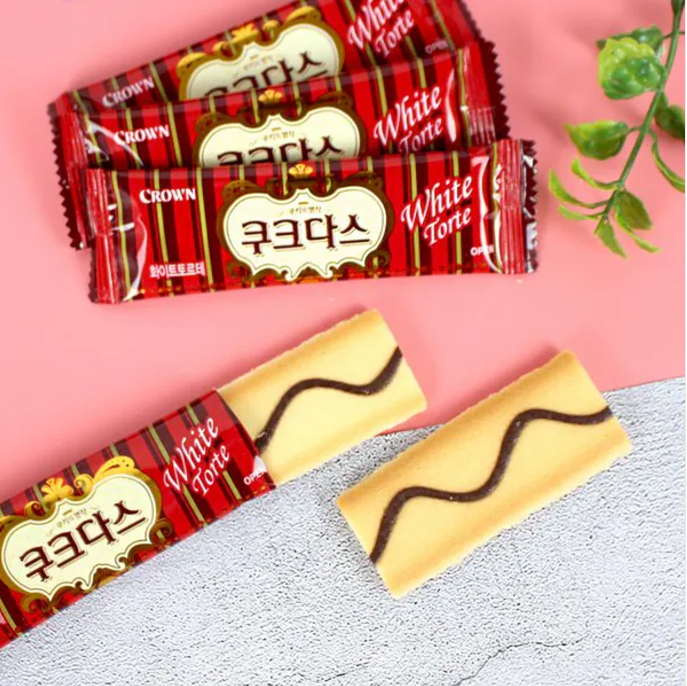 [Crown] Couque D'asse White Torte Cookies 77g/128g  크라운 쿠크다스 화이트토르테