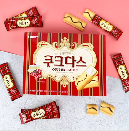 [Crown] Couque D'asse White Torte Cookies 77g/128g  크라운 쿠크다스 화이트토르테