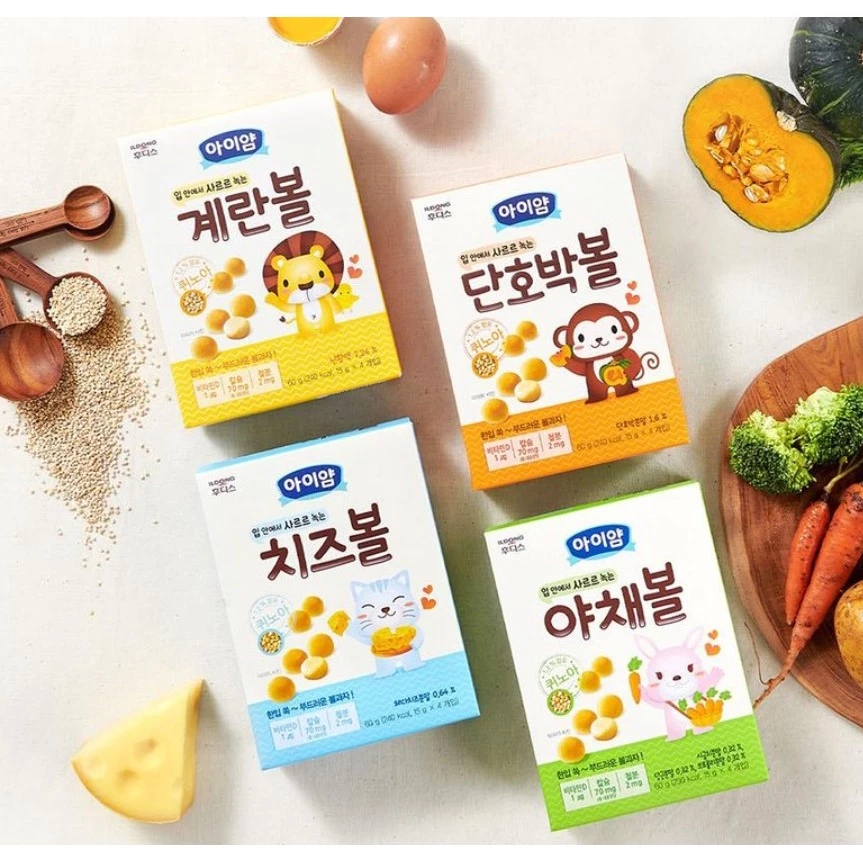 [Ildong Foodis] Baby YumYum Quinoa Ball Cookie 60g 아이얌 볼 쿠키