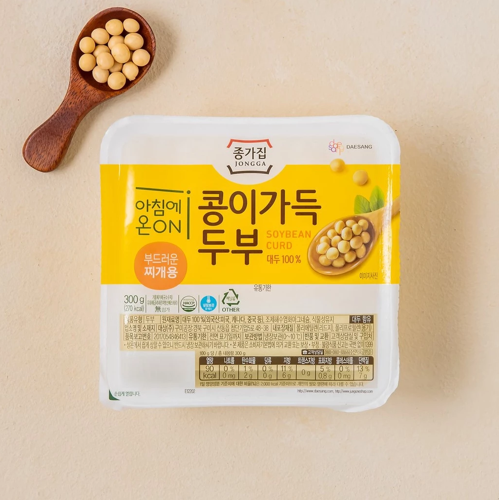 [Jongga] Soy-Rich Tofu for Stew (300g)   (종가집) 콩이가득두부 찌개용