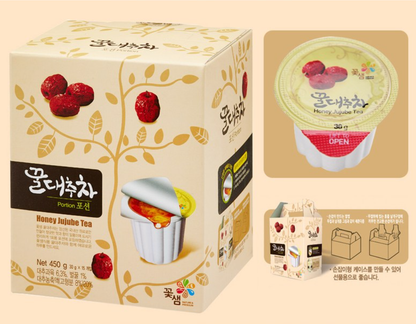 Kotsam Honey Flavors Tea 30gx15P 꽃샘 꿀유자 +꿀대추 +꿀생강 +꿀레몬 +꿀자몽