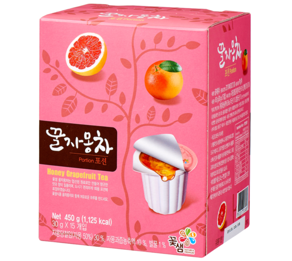 Kotsam Honey Flavors Tea 30gx15P 꽃샘 꿀유자 +꿀대추 +꿀생강 +꿀레몬 +꿀자몽