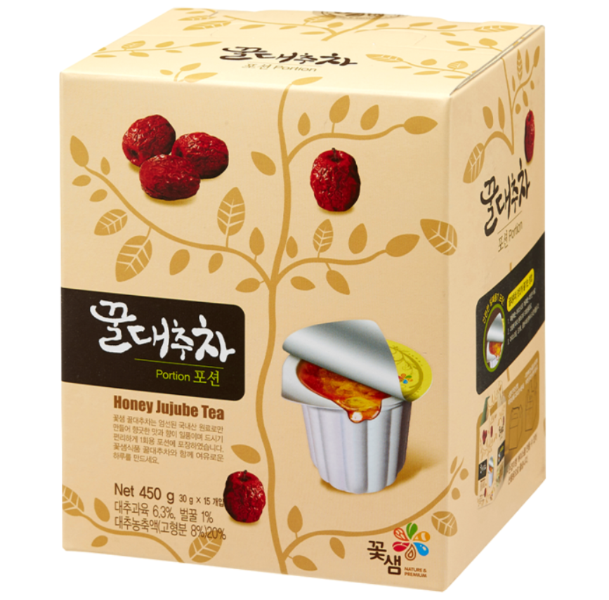 Kotsam Honey Flavors Tea 30gx15P 꽃샘 꿀유자 +꿀대추 +꿀생강 +꿀레몬 +꿀자몽