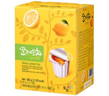 Kotsam Honey Flavors Tea 30gx15P 꽃샘 꿀유자 +꿀대추 +꿀생강 +꿀레몬 +꿀자몽