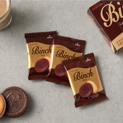 [Lotte] Binch Crispy Biscuit Covered with chocolate 102g  롯데 빈츠