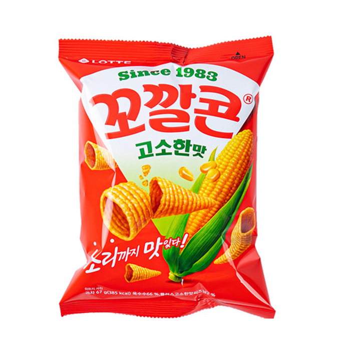 [Lotte] Kokkal Corn Snack (Original, Spicy Sweet & Grilled) 72g 꼬깔콘 고소한맛, 군옥수수맛, 매콤달콤한맛