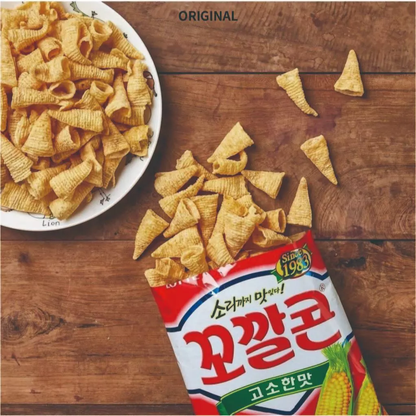 [Lotte] Kokkal Corn Snack (Original, Spicy Sweet & Grilled) 72g 꼬깔콘 고소한맛, 군옥수수맛, 매콤달콤한맛