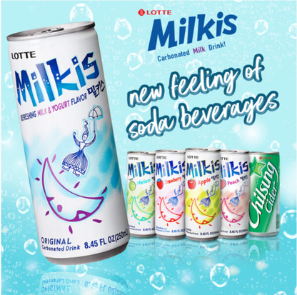 [Lotte] Milkis Drink Yogurt, Strawberry & Melon 250ml 밀키스