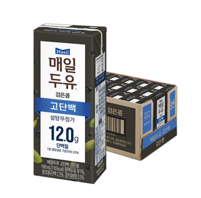 [Maeil] High-Protein Soy Milk 190ml (Black Bean/Original) [매일] 고단백 두유 (검은콩/오리지널)