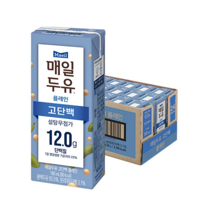 [Maeil] High-Protein Soy Milk 190ml (Black Bean/Original) [매일] 고단백 두유 (검은콩/오리지널)