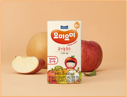 [Maeil] Organic Fruit Juice (Apple & Pear) 125mlx4packs 요미요미 유기농 주스