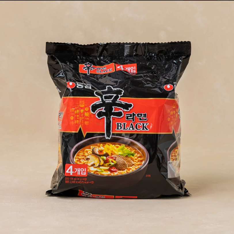 [NongShim] Black Shin Noodle Multi pack 130gx4 농심 신라면블랙 멀티