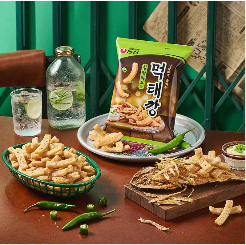 [Nongshim] Nongshim Dried Pollack Snack Green Pepper Mayo Flavor 60g 농심 먹태깡 청양마요맛