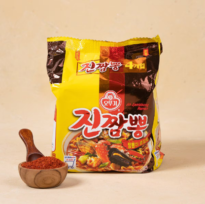 [Ottogi] Jin Jjambong Seafood Spicy Ramen 130g x 4p 오뚜기 진짬뽕