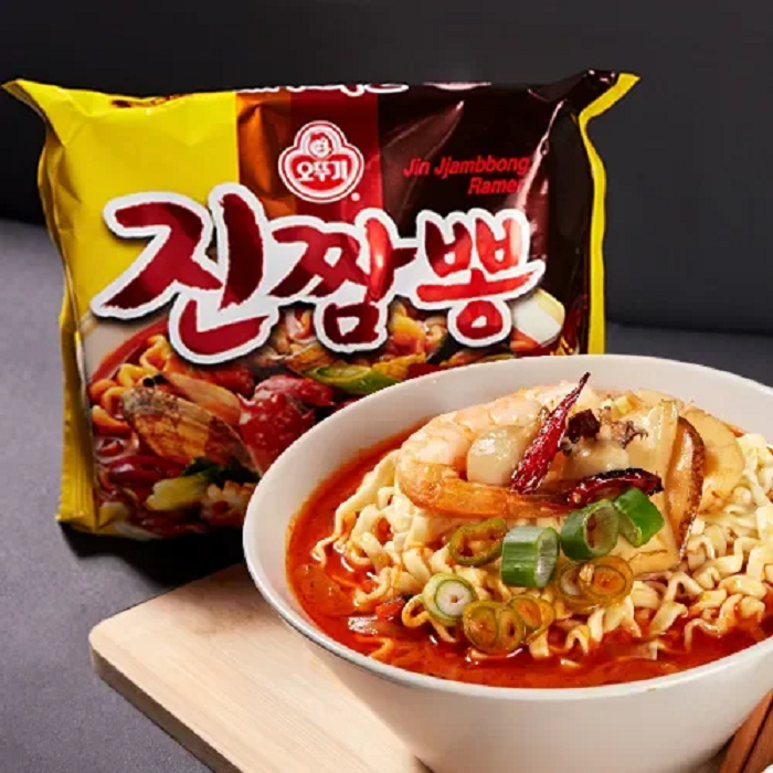 [Ottogi] Jin Jjambong Seafood Spicy Ramen 130g x 4p 오뚜기 진짬뽕