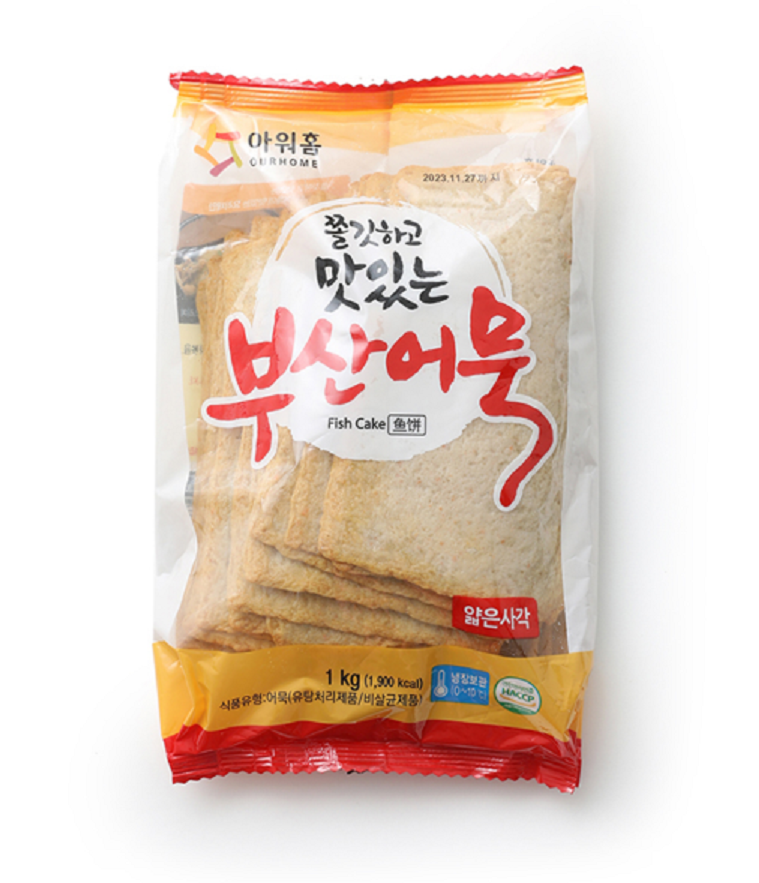 [Ourhome]Chewy Busan Square Fish Cake 1kg 아워홈 맛있는 부산어묵