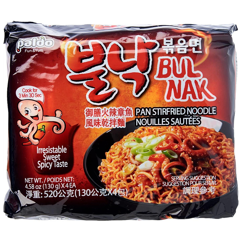 [Paldo] Bulnak Pan Stir-fried Ramen 130g x 4p 팔도 불낙볶음면 멀티팩