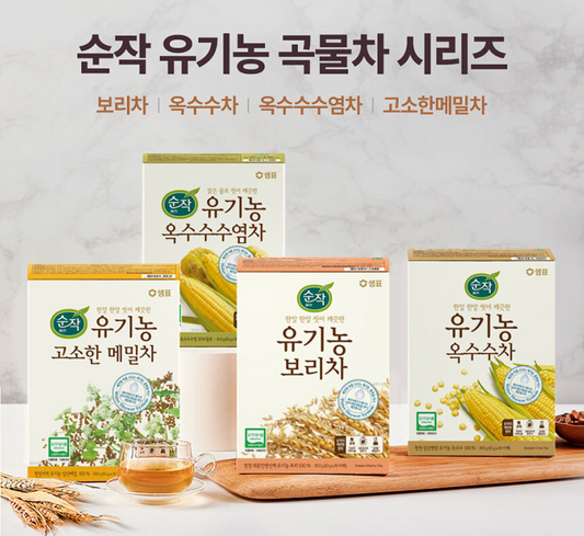 [Sempio] Instant Organic Corn Tea, Barley Tea 30T 샘표 순작 유기농 옥수수차  보리차