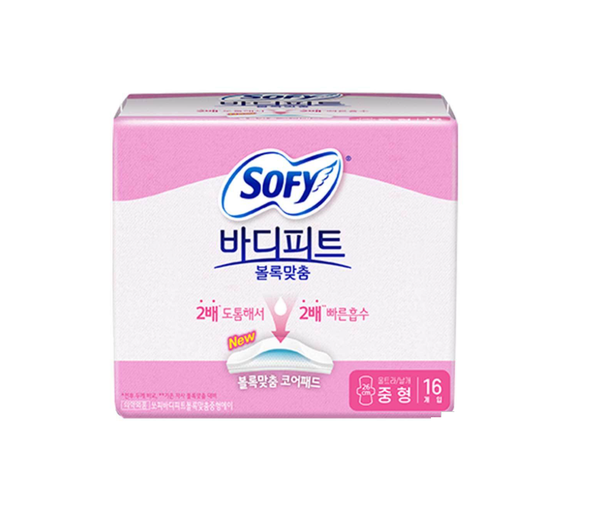 Sofy Bodyfit Bollocmatum Sanitary Pads 16P 쏘피 볼록맞춤 대형