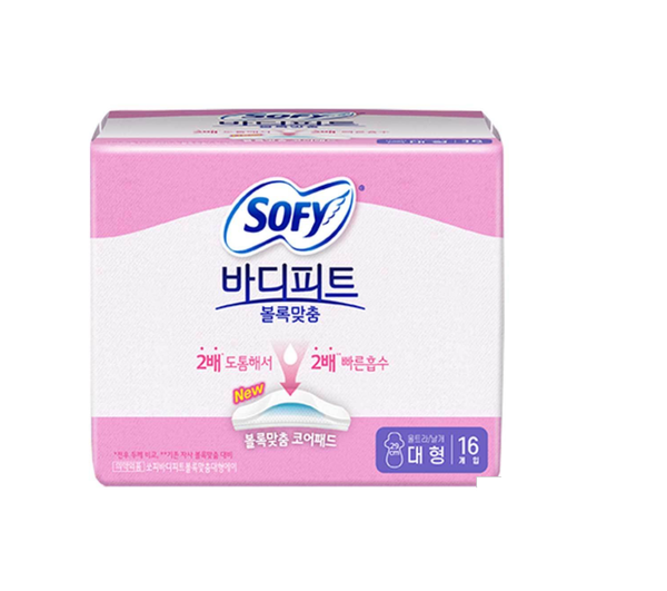 Sofy Bodyfit Bollocmatum Sanitary Pads 16P 쏘피 볼록맞춤 대형