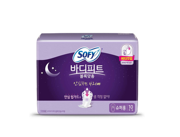 Sofy Bodyfit Bollocmatum Super Long Sanitary Pad 42cm  바디피트 볼록맞춤 안심숙면, 슈퍼롱