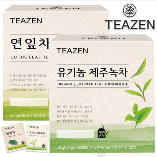 [Teazen] Lotus Leaf Tea / Jeju Green Tea (40T) 티젠 유기농 제주녹차 / 연잎차