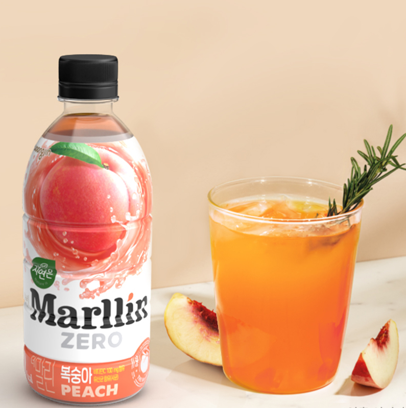 [Woongjin] Marllin Zero-Calorie Fruit Dinks 500ml 웅진 자연은 더말린 제로 음료 5종 리치/배/애플망고/자몽/복숭아