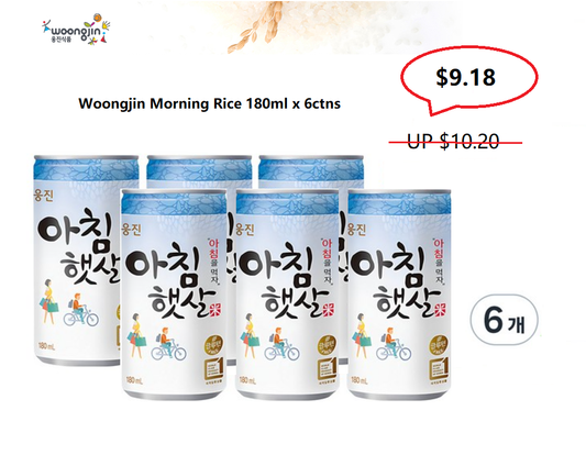 [Woongjin] Morning Rice 180ml x 6 CAN  웅진 아침햇살