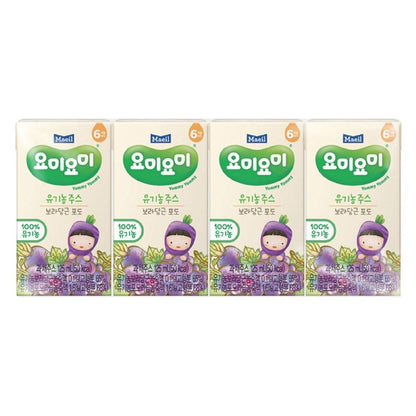 [Maeil] Organic Vegetable & Fruit Juice (Carrot & Grape) 125ml x 4packs  요미요미 유기농 주스