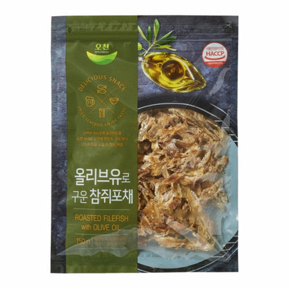 [Ocheon] Grilled Dried Filefish With Olive Oil 150g 오천 올리브유로 구운 참치쥐포채 150g